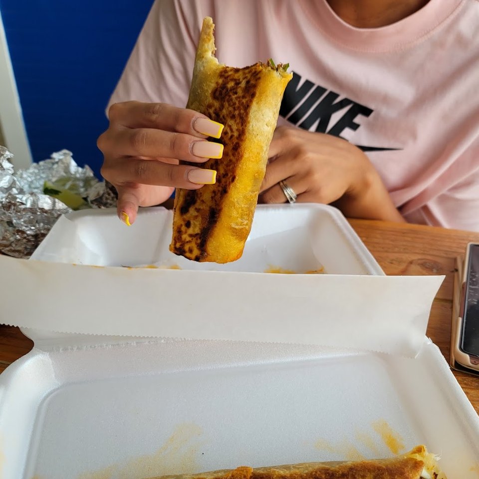 Taco restaurant menu with dessert choices.